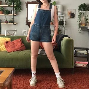 H&m stretchy denim shorteralls